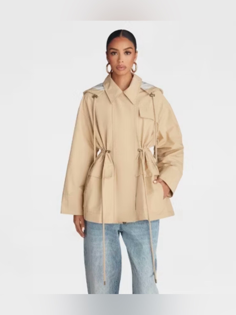NWOT KBB by KAHLANA Women's 'The Cinched Anorak Jacket' - Tan size XL